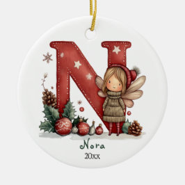 Gemütliches Weihnachtsfest Anfänglicher Personalis Keramik Ornament