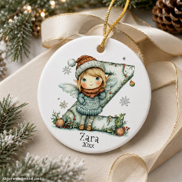 Gemütliches Weihnachtsfest Anfänglicher Personalis Keramik Ornament