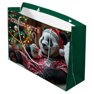 Gemütliches Weihnachtsfest Panda in Pajamas Person Große Geschenktüte