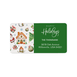 Gemütliches Weihnachtsgebäck Pattern Rücksendeadre Adressaufkleber
