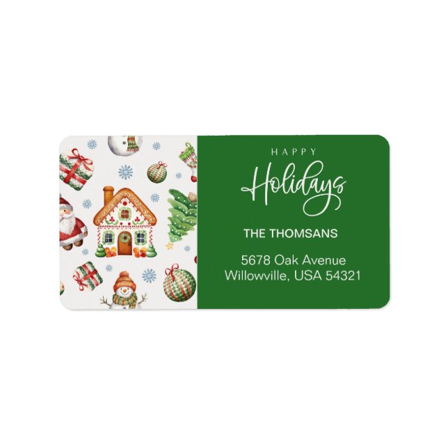 Gemütliches Weihnachtsgebäck Pattern Rücksendeadre Adressaufkleber (Vorne)