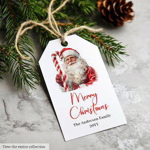 Gemütliches Weihnachtsmann Rot Weiß Feiertags-Gesc Geschenkanhänger
