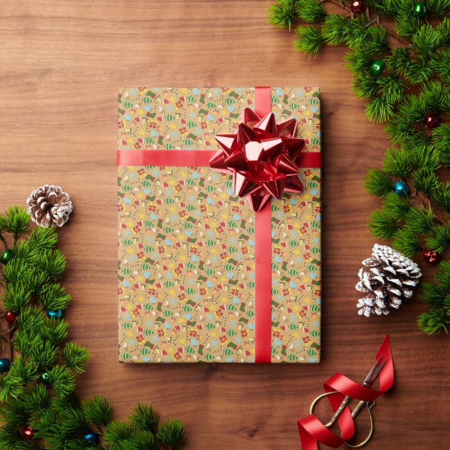 Gemütliches Weihnachtspapier  Geschenkpapier (Feiertagsgeschenk)