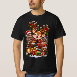 Gemütliches Weihnachtsrentier – Süße Winterferien  T-Shirt