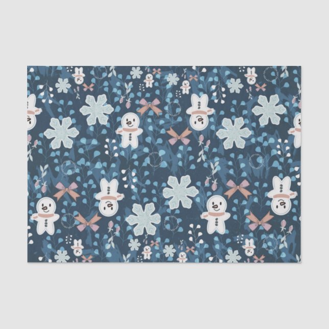 Gemütliches Whimsical-Weihnachts-Wurfkissen Seidenpapier (Vorderseite)