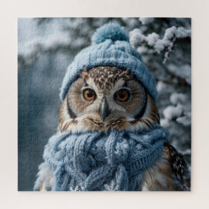 Gemütliches Whimsisches Winter Wonderland Owl Puzzle