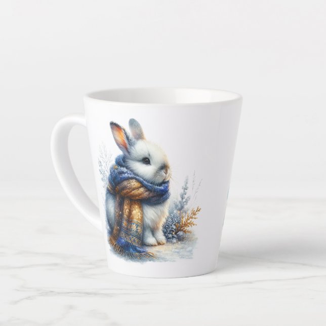 Gemütliches Winter Bunny Rabbit Milchtasse (Linke Ecke)