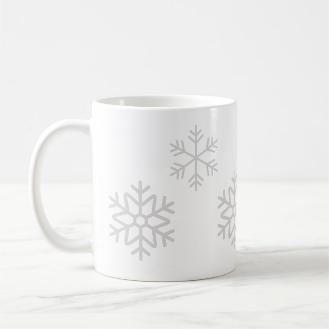 Gemütliches Winter-Mug Schneeflocken-Kaffeetasse Kaffeetasse (Links)