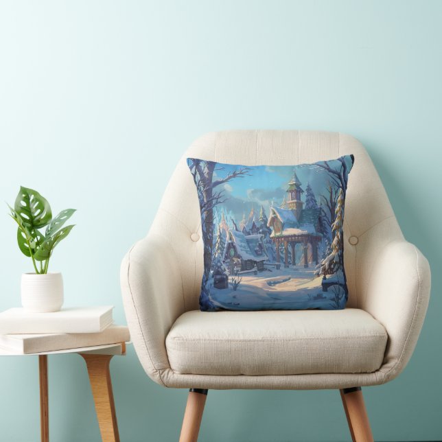 Gemütliches Winter-Schnee-Design Kissen (Stuhl )
