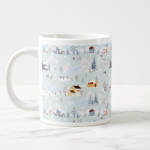 Gemütliches Winter Wonderland Ice Skaten Village M Jumbo-Tasse