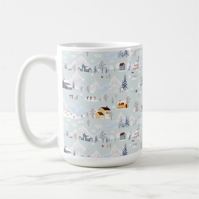 Gemütliches Winter Wonderland Ice Skaten Village M Kaffeetasse (Links)