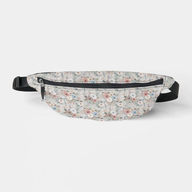Gemütliches Winterblumenmuster Bauchtasche (Vorderseite)