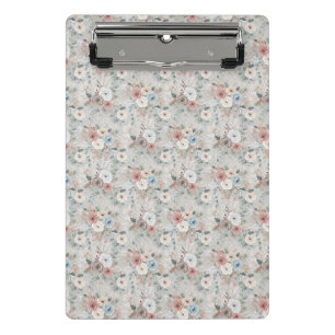 Gemütliches Winterblumenmuster Mini Klemmbrett