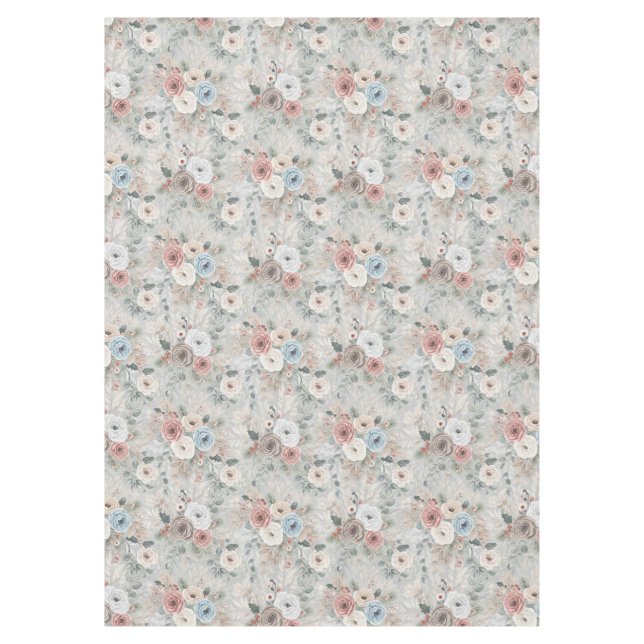 Gemütliches Winterblumenmuster Tischdecke (Vorderseite)