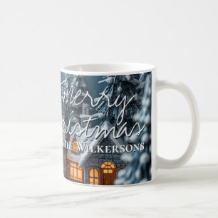 Gemütliches Winterdorf Benutzerdefinierter Name We Kaffeetasse