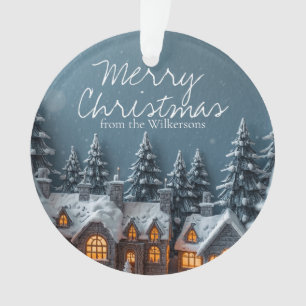Gemütliches Winterdorf Benutzerdefinierter Name We Ornament
