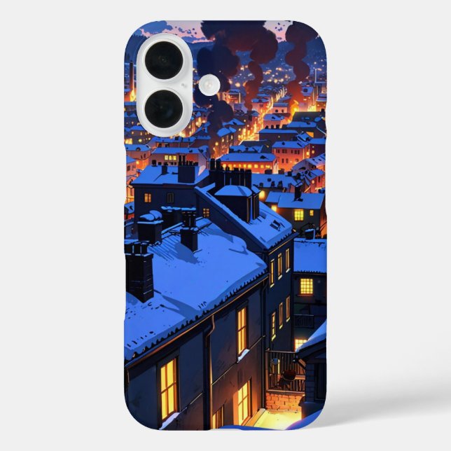 Gemütliches Winterdorf Case-Mate iPhone Hülle (Rückseite)