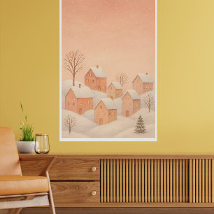 Gemütliches Winterdorfposter Poster