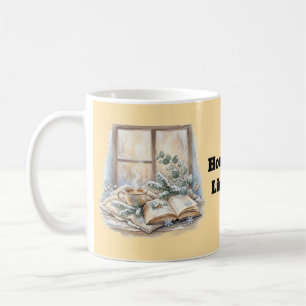 Gemütliches Winterfenster-Aquarell  Kaffeetasse