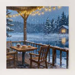 Gemütliches Winterlake-Puzzle Puzzle