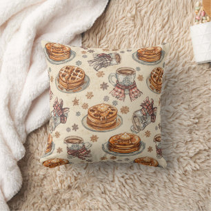 Gemütliches Wintermorgen-Pattern Pfannkuchen & K Kissen