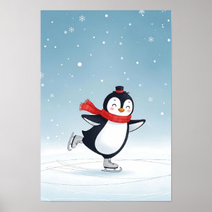Gemütliches Winterpenguin Kinderzimmer Kunst, Dich Poster