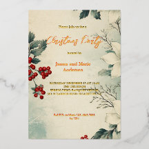 Gemütliches Winterschneegrün Weihnachts-Party