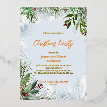 Gemütliches Winterschneegrün Weihnachts-Party