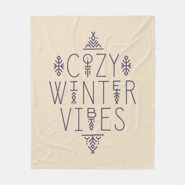 Gemütliches Wintervibes Design Fleecedecke (Vorderseite)