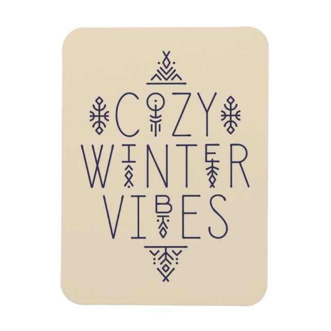 Gemütliches Wintervibes Design Magnet (Vertikal)