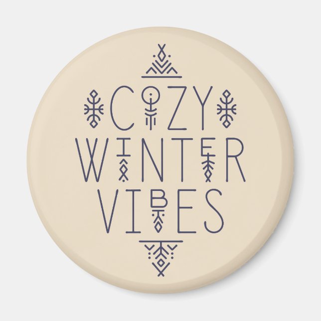 Gemütliches Wintervibes Design Magnet (Vorne)