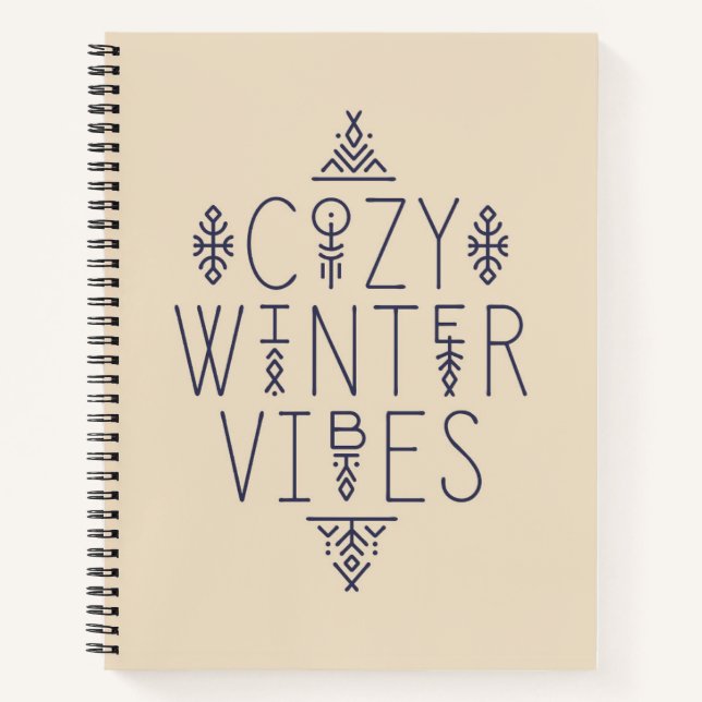 Gemütliches Wintervibes Design Notizbuch (Vorderseite)