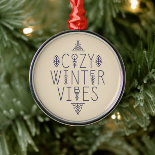 Gemütliches Wintervibes Design Ornament Aus Metall