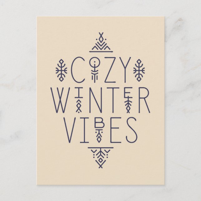 Gemütliches Wintervibes Design Postkarte (Vorderseite)