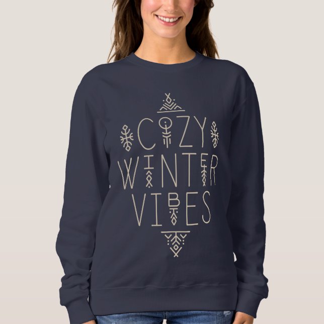 Gemütliches Wintervibes Design Sweatshirt (Vorderseite)