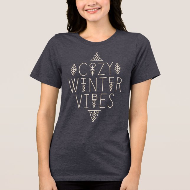 Gemütliches Wintervibes Design Tri-Blend Shirt (Vorderseite)
