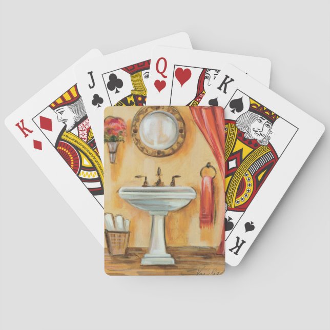 Gemütliches zeitgenössisches Badezimmer Spielkarten (Rückseite)