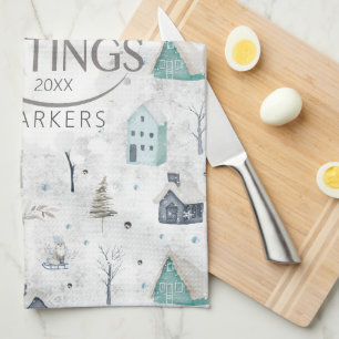 Gemütliches Zuhause Weihnachten Türkis ID985 Geschirrtuch