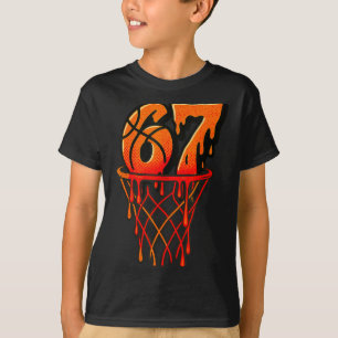 Gen Alpha Slang Kids 67 Basketball Eis Drip T-Shirt