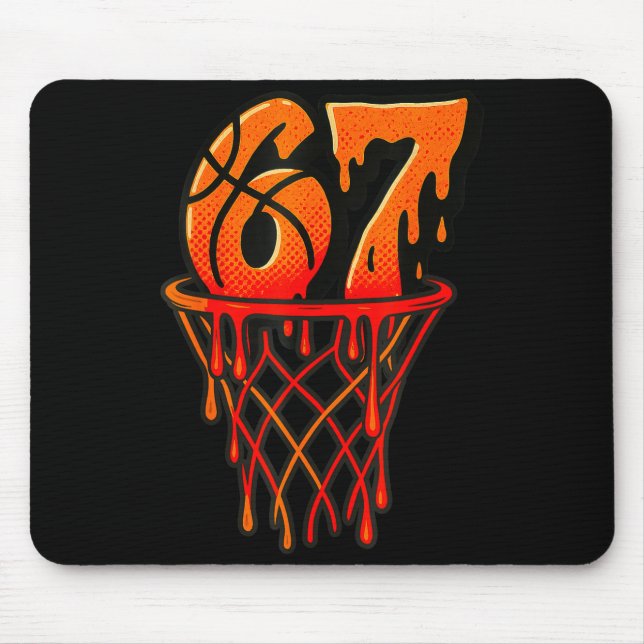 Gen Alpha Slang Kids 67 Basketball Ice Cream Drip  Mousepad (Vorne)