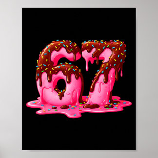 Gen Alpha Slang Kids 67 Ice Cream Drip Six Seven Poster