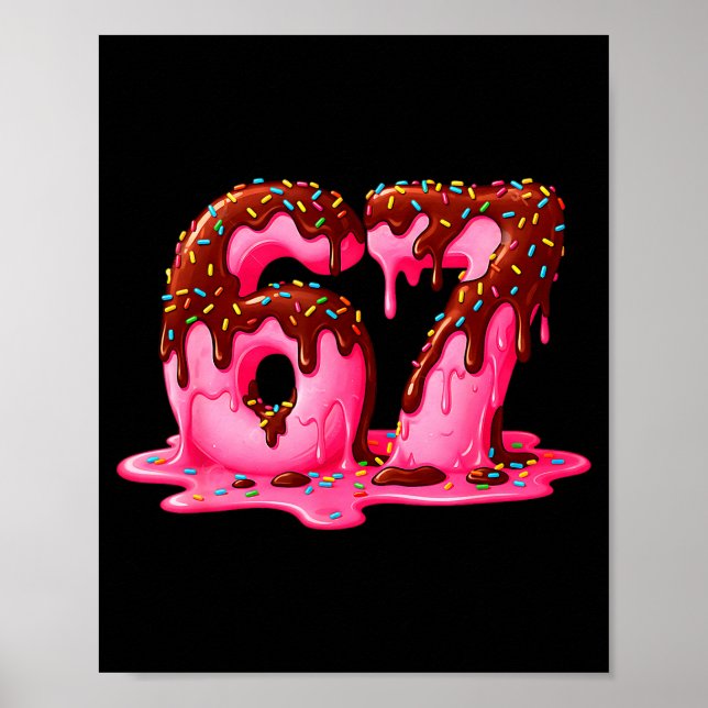 Gen Alpha Slang Kids 67 Ice Cream Drip Six Seven  Poster (Vorne)