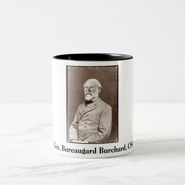 Gen. Bureaugard Burchard, CSA, Gen. Bureaugard… Zweifarbige Tasse (Mittel)