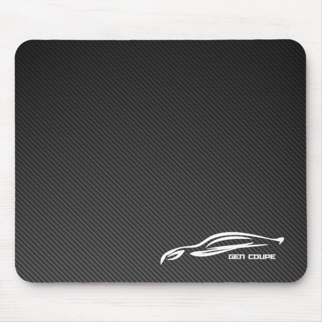 GEN-Coupé-weißes Silhouette-Logo Mousepad (Vorne)