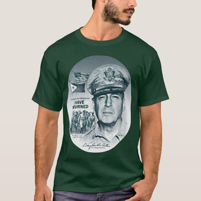 Gen. MacArthur I sind zurückgekommen (blaugrüner T-Shirt (Vorderseite)