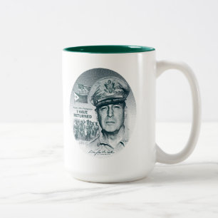 Gen. MacArthur I sind zurückgekommen (blaugrüner Zweifarbige Tasse