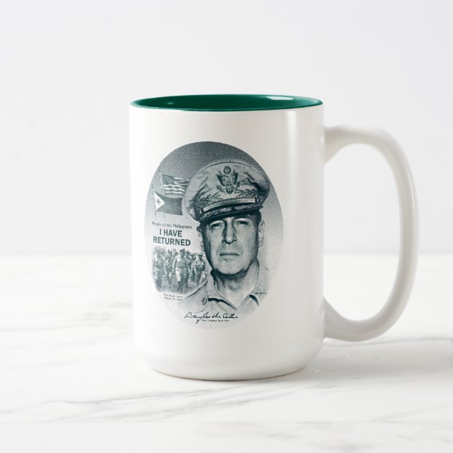 Gen. MacArthur I sind zurückgekommen (blaugrüner Zweifarbige Tasse (Rechts)