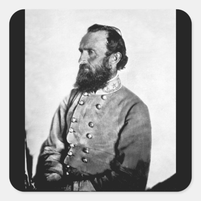Gen. "Stonewall" Jackson,_War Image Quadratischer Aufkleber (Vorderseite)