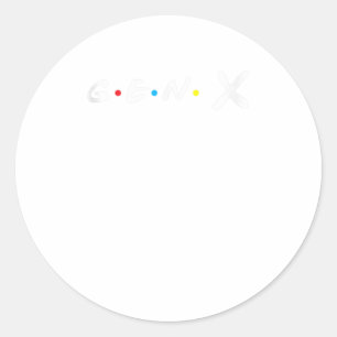 Gen X Design for Friends and Lovers 60er 70er 80er Runder Aufkleber