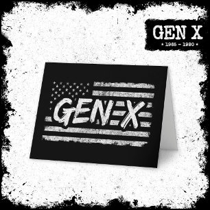 Gen X Gen Xer Generation X American Flag Gen X Karte